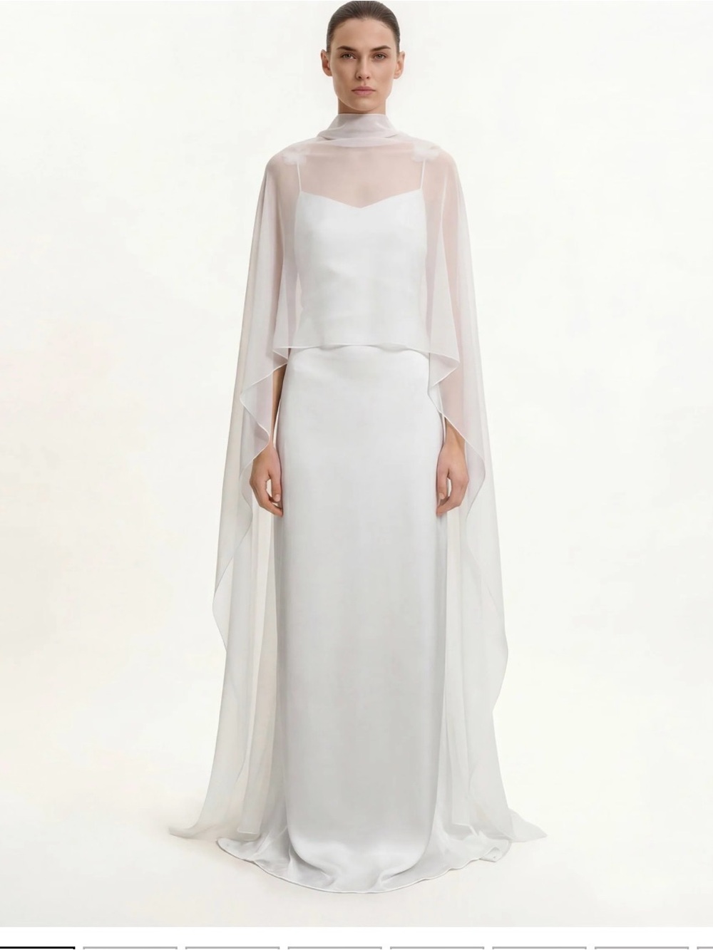 JW PEI White Sheer Cape Scarf Wrap